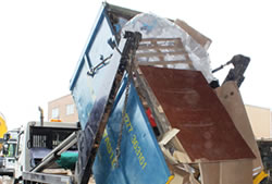 Skip Hire Bishops Stortford unloading a skip at the transfer station