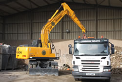 Skip Hire Bishops Stortford unloading a lorry for transfer